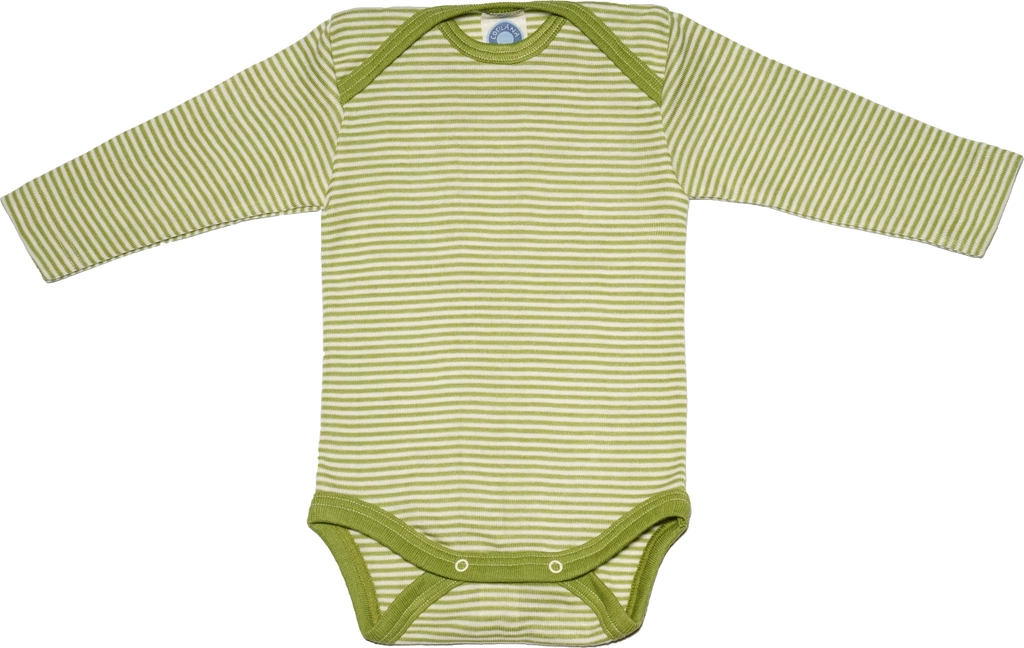 cosilana baby body uld/silke, grøn/natur