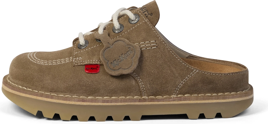 adult unisex kick mule taupe
