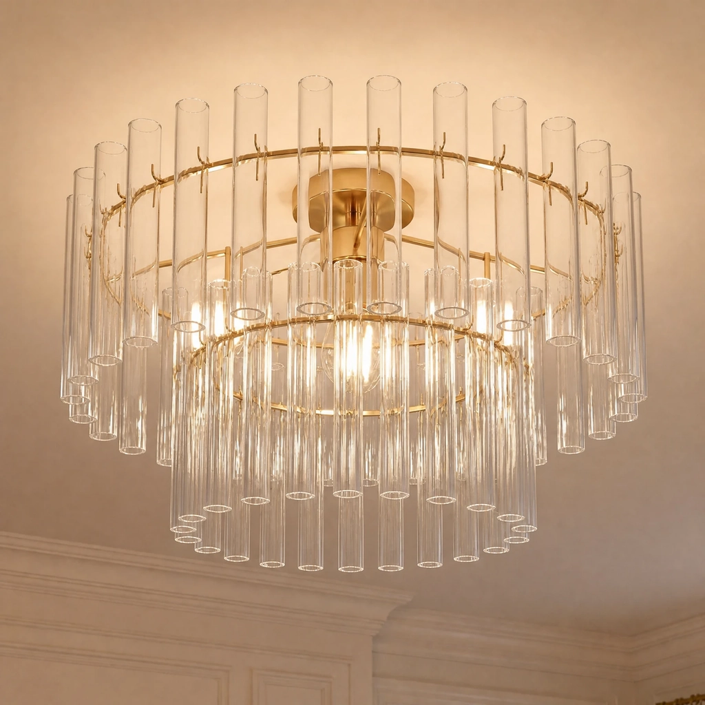 Lucande Loftlampe Leanna Dæmpbar Gennemsigtig Stue Loftplafond ∅ 54cm