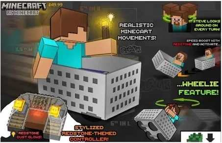 Minecraft RC Steve med gruvvagn (Minecart)