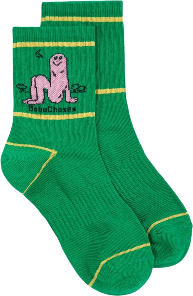 Bobo Choses Green Long Puff Kort Strømper