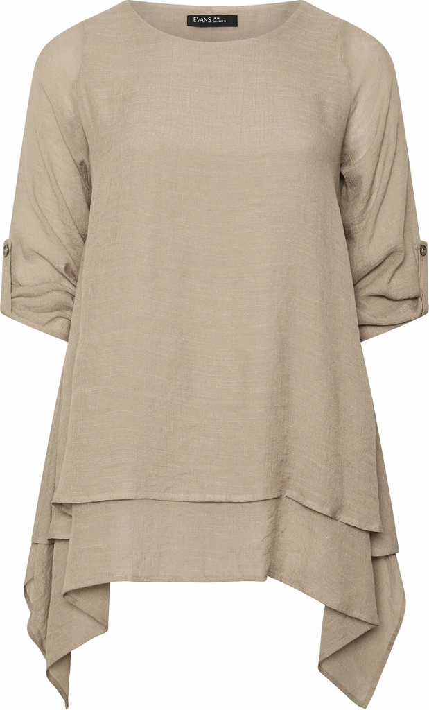 evansplus size shirts & blouses - tunikaer - taupe