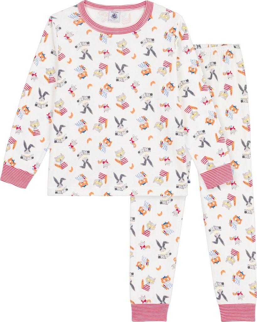 Petit Bateau Pyjama 2Y Str 2Y - Marshmallow/multico Nattøj hos Magasin