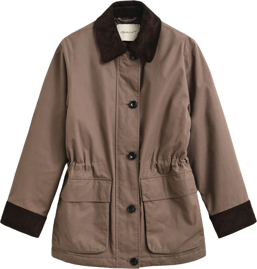 Gant Waxed Barn Jacket Kvinde Faded Taupe Overgangsjakker Str XL - hos Magasin
