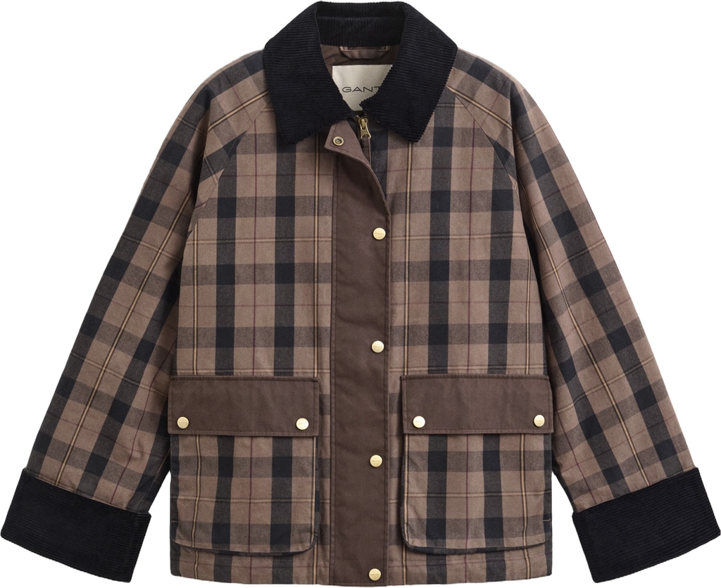 checked waxed jacket
