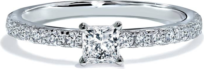 Oxford sølv rund solitaire-ring med sten - 56