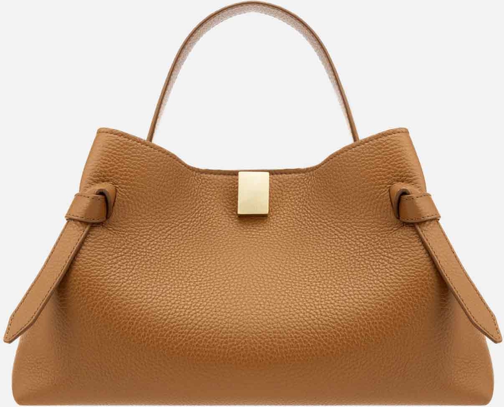 gyoza bag grained leather hazel