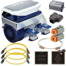 e-air elektrisk luftkølet inbord-motorstarterpakke 5.0 kw, 48 vdc (maks. input 5.0 kw / 7.9 kw peak), anbefalet til både op til ca. 7 m / 3 tons