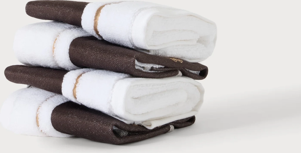roberto cavallimirror snake 4 pack - håndklædesæt - white/brown
