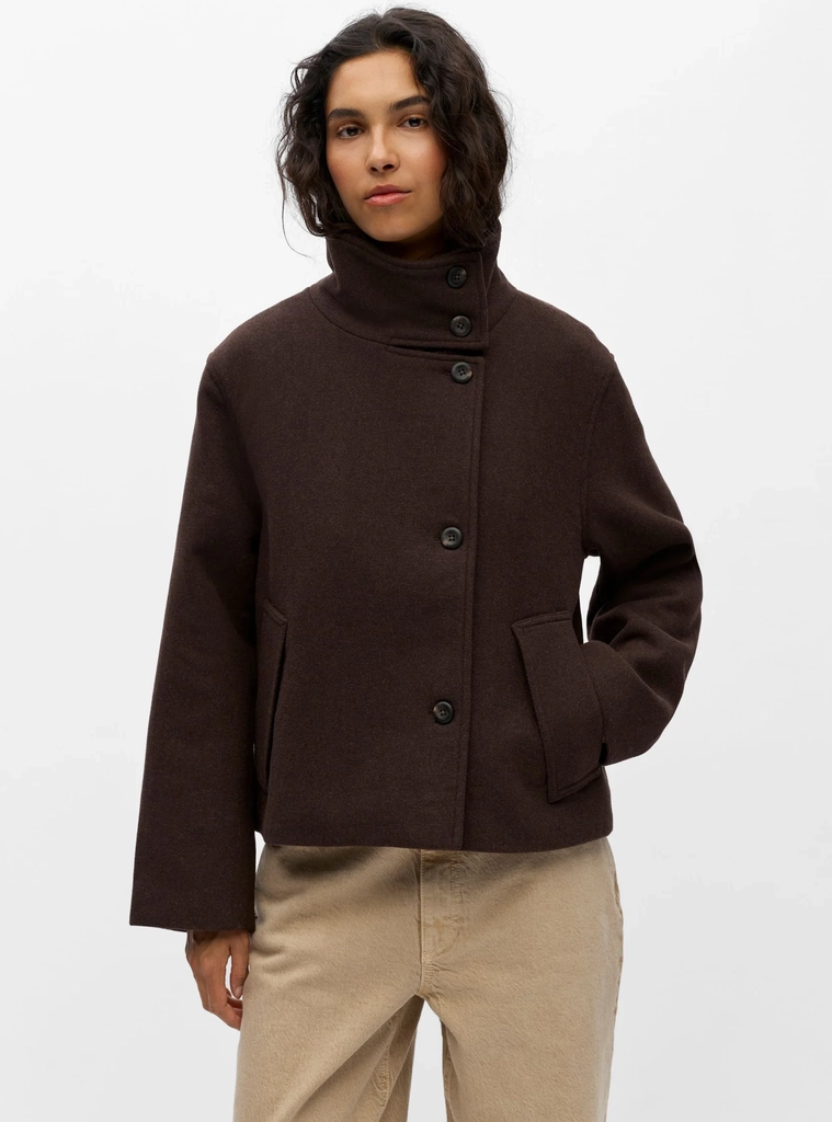riki short jacket - seal brown