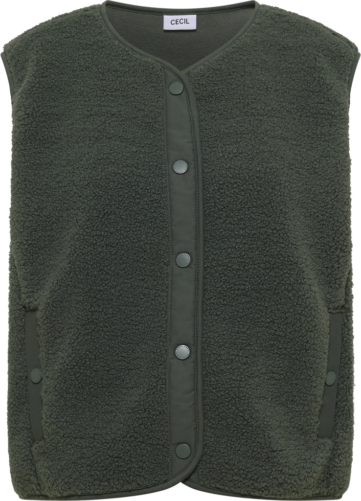 cecilteddy-weste mit softshelldetails - vest - dried olive green