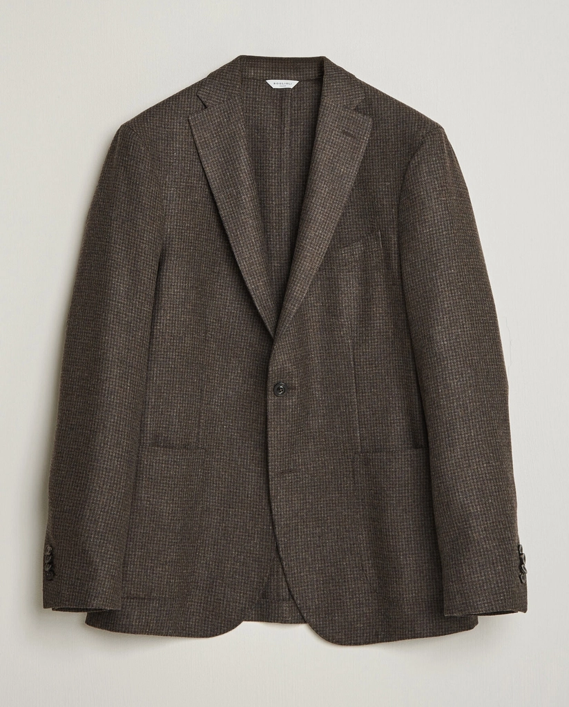 k jacket wool houndstooth blazer dark brown