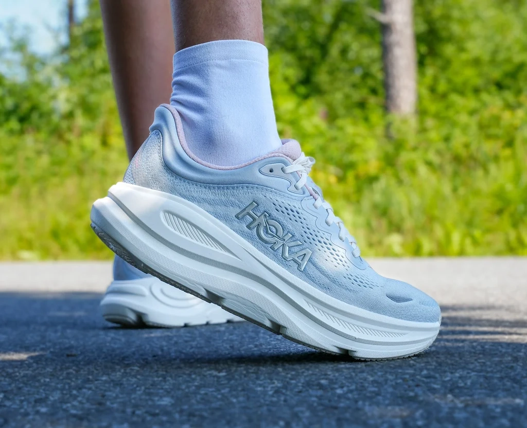 Hoka W Bondi 9 GLM Alabaster Mineral Blue