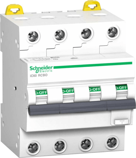 Schneider Electric Acti9 IC60 HPFi kombiafbryder, 4-polet, 25A