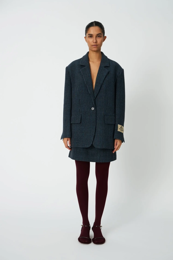 oversized ternet uld blazer - blue checks
