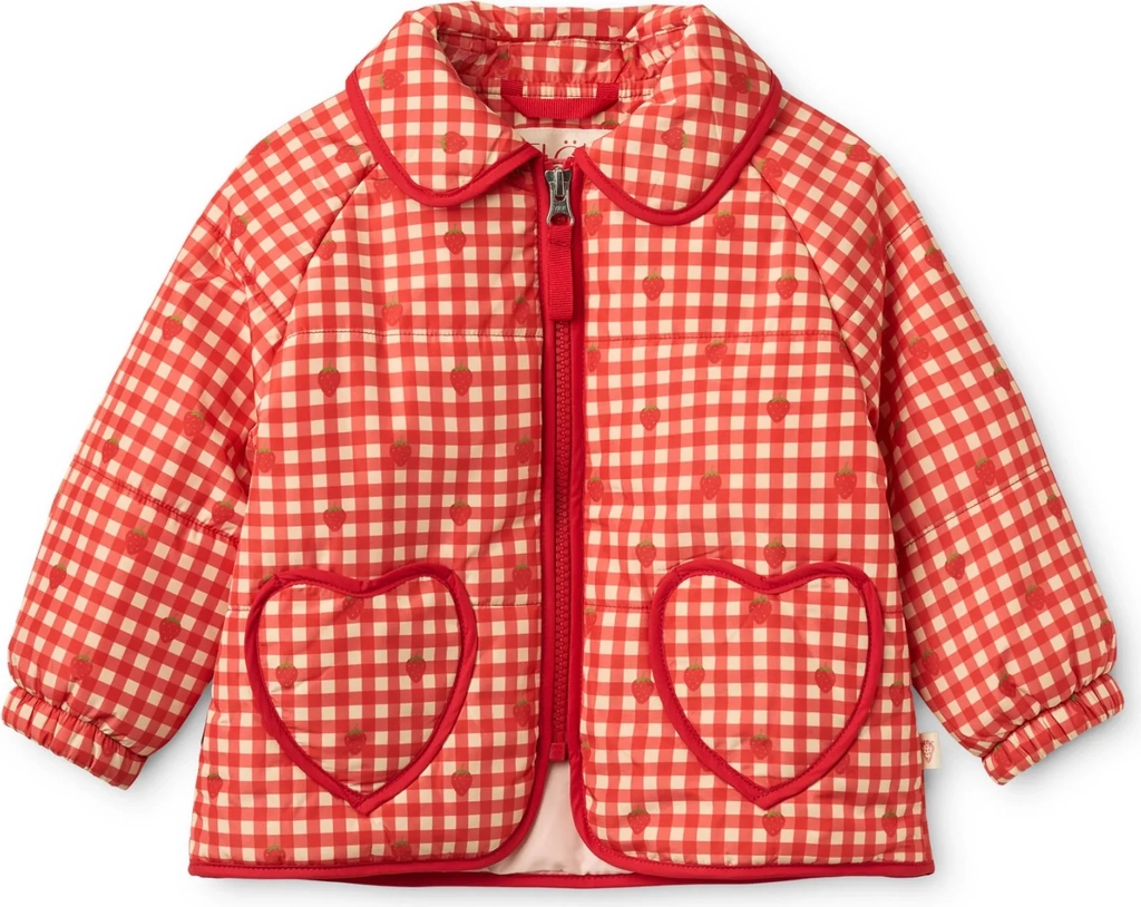 flöss red berry gingham molly vatteret jakke