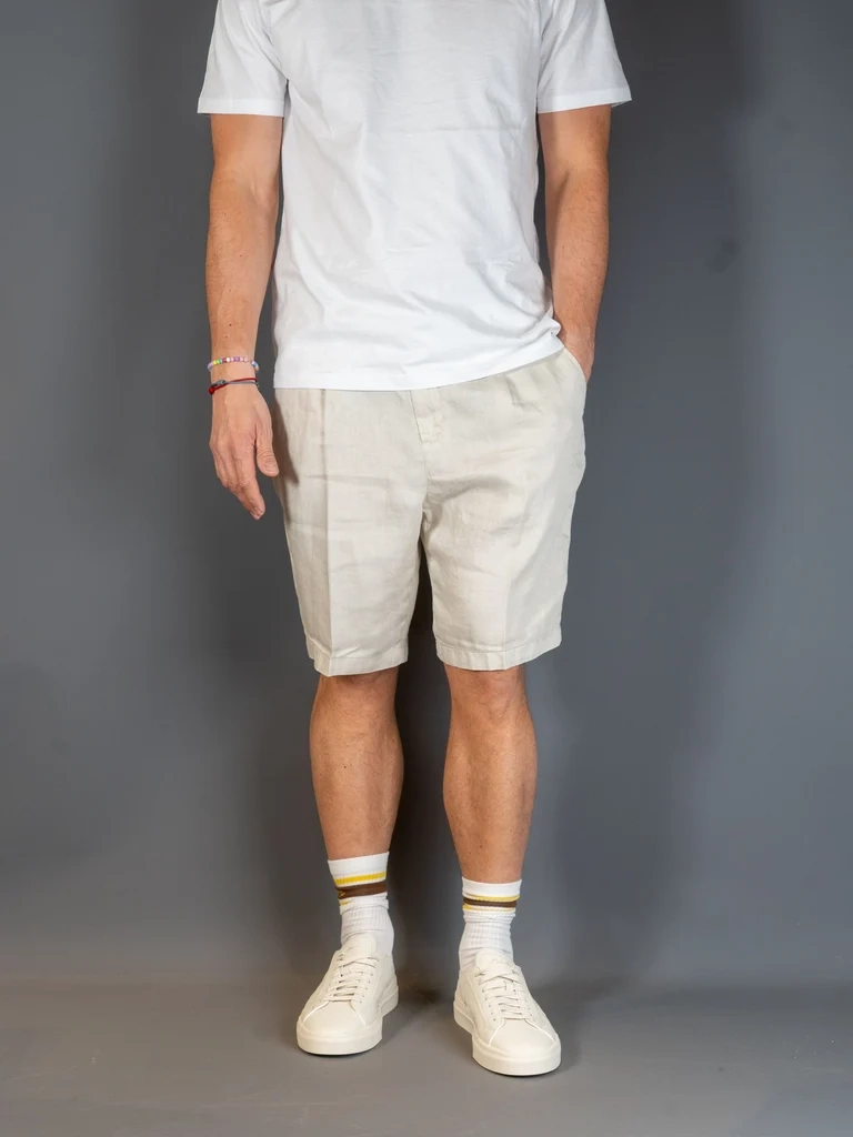 toulon linen bermuda shorts - off white