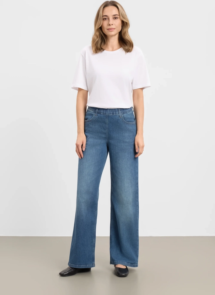 donna loose - medium length - washed blue denim