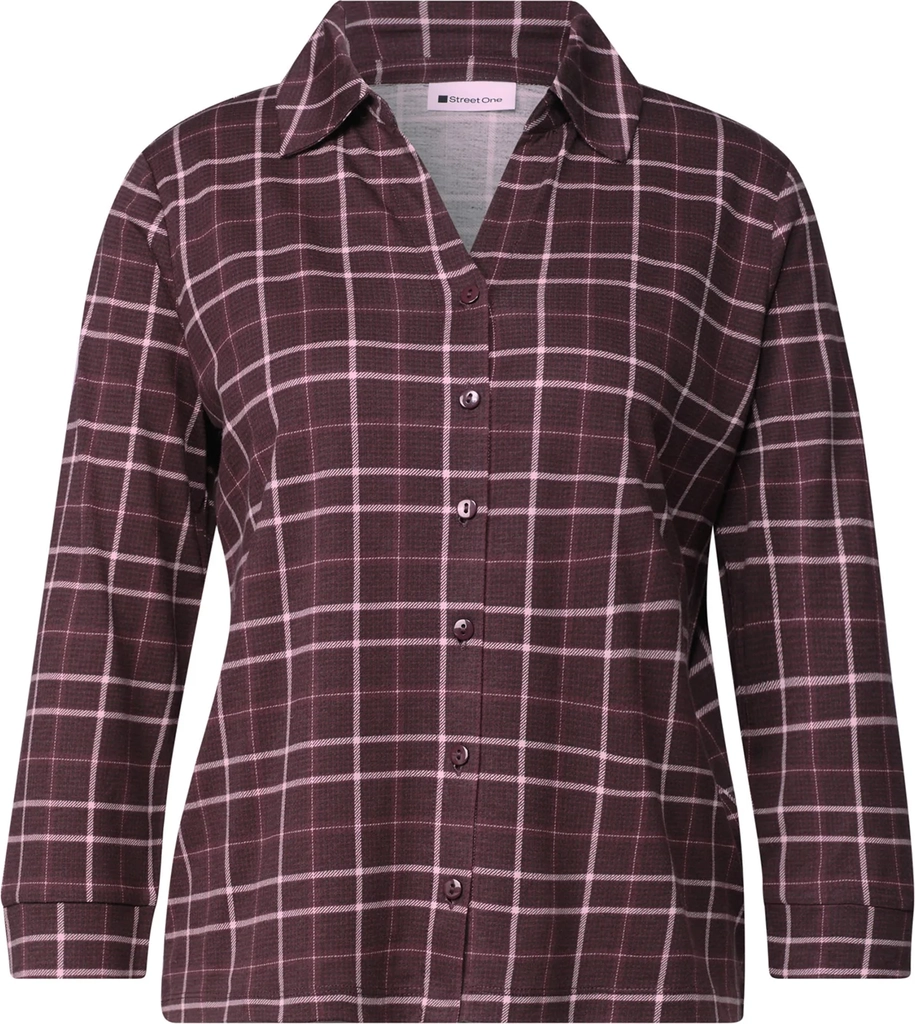 street one3/4-arm shirt aus jersey im blusen-look - skjortebluser - rustic rouge