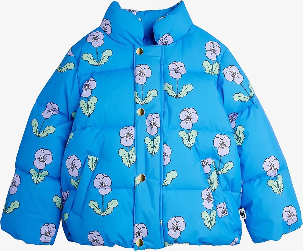 Mini Rodini Chaqueta Floral Acolchada - Azul