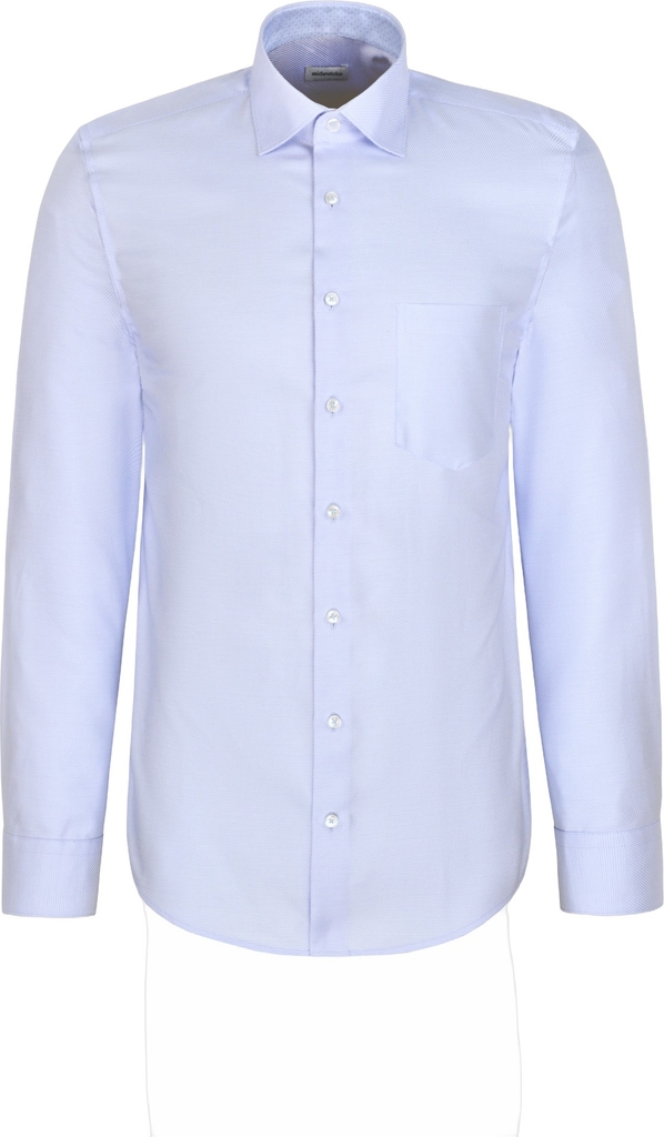 Seidensticker Business Shirt Regular 1/1 Kentcollar Structure Mand Blue Langærmede Skjorter Str 46 - hos Magasin
