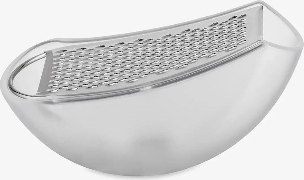 Alessi Grater With Cheese Cup In Thermoplastic, Ice And Mirror-Polished Steel - White - ONE SIZE