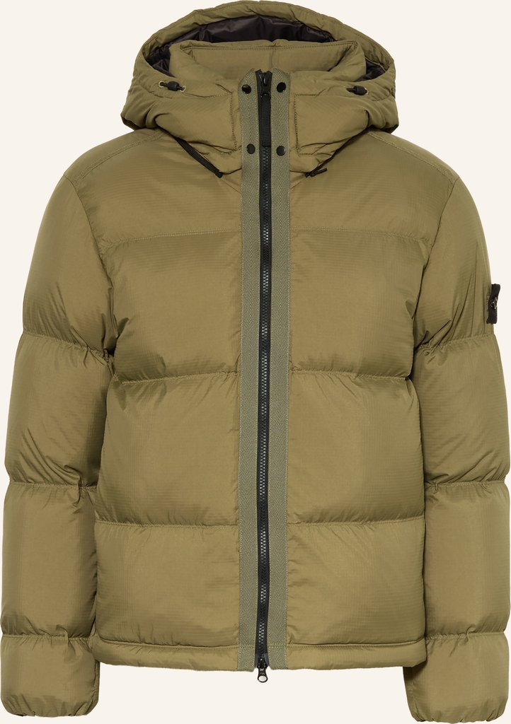 Stone Island Hættejakke Med Fyld - Grøn
