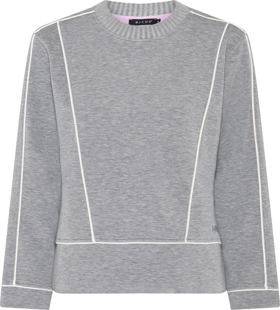 Micha Sweatshirt_ Defined Sport Kvinde Grey/offwh Sweaters Str S - hos Magasin