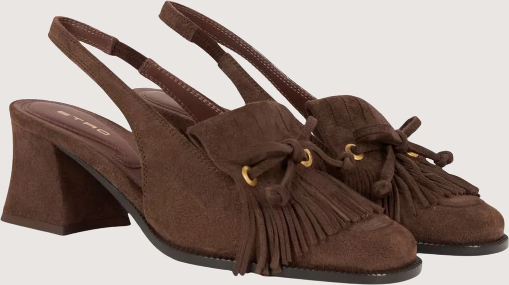 sling-back suede loafers