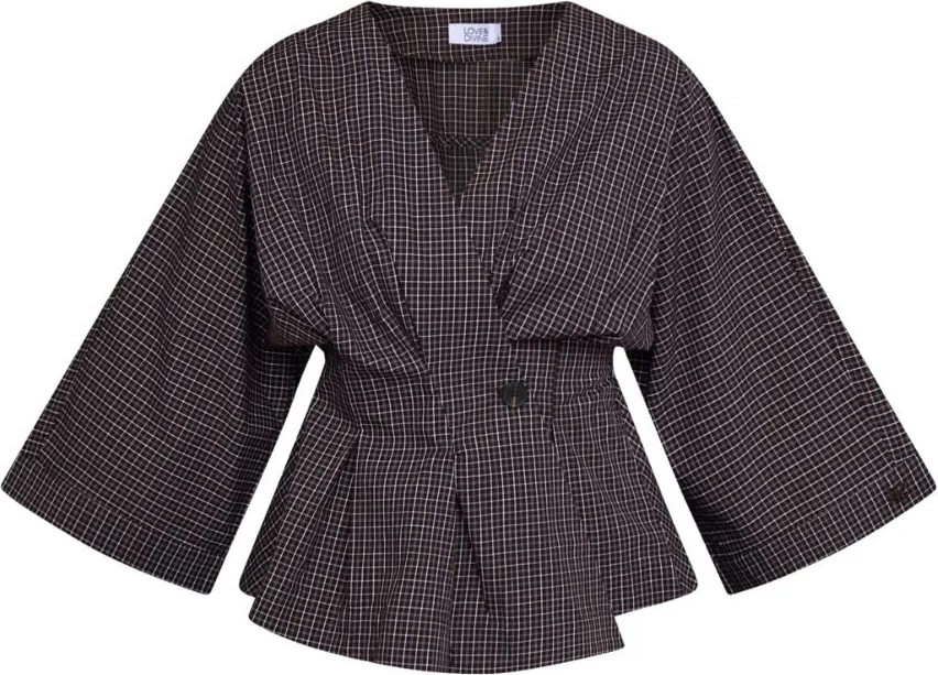 love1510-1 bluse – brown check
