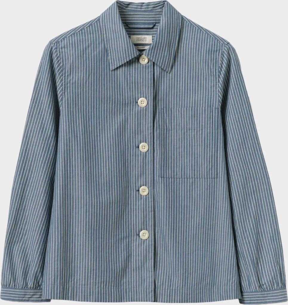 baya harvest stripe shirt chambray blue/ecru