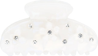 dark flower & butterfly hair claw small white