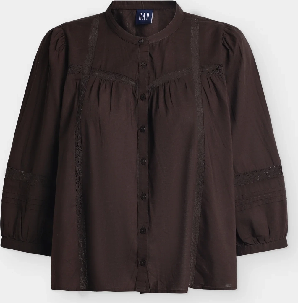 gap3/4 sleeve femme lace top - bluse - terra brown