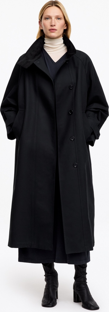 corduroy-collar cotton coat