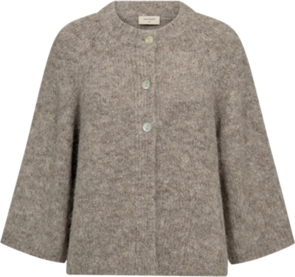 freequent cardigan - grslulu - desert taupe melange