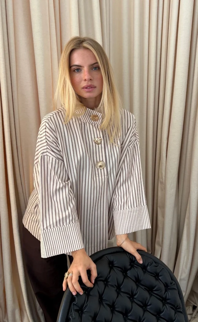 continue skjorte - klara - brown stripe