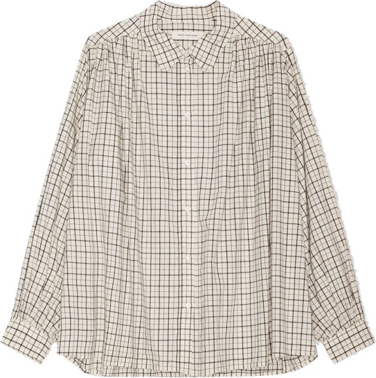 glow shirt check | ecru/moonless night