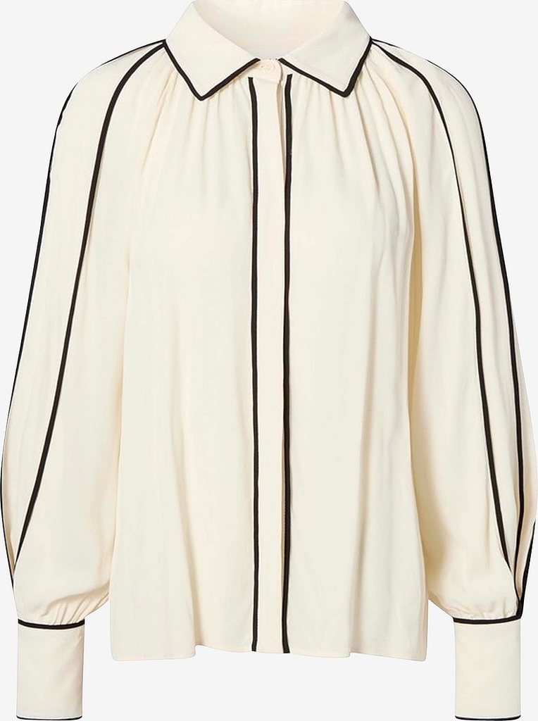 By Malina - Bluse Bea Contrast Edge Chiffon Blouse - Hvid