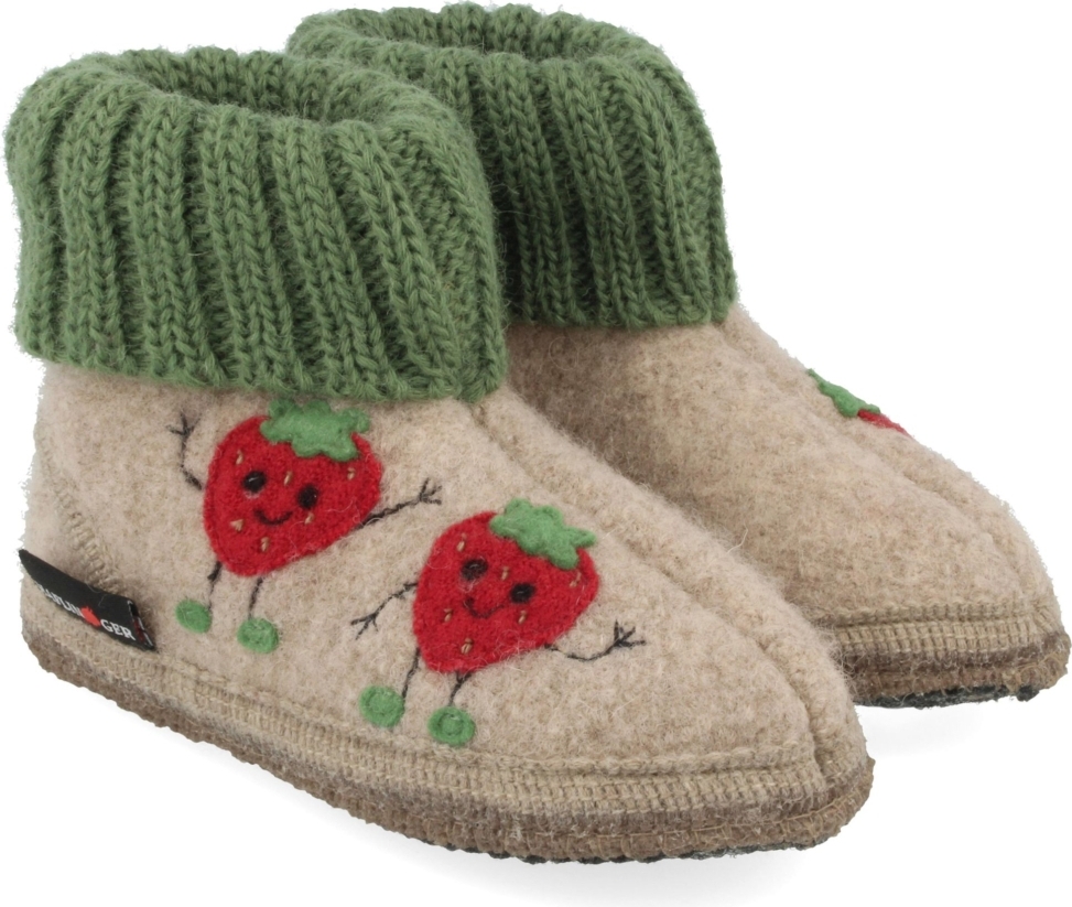 Haflinger Hüttenschuh Erdbeere Hyttesko Børn - Beige