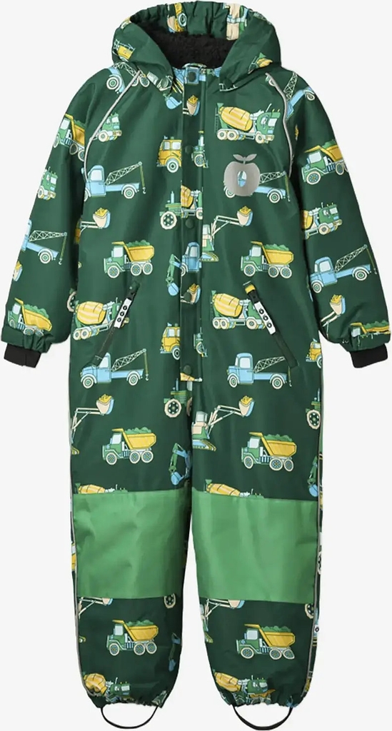 Småfolk Children's Snowsuit With Vehicles - Green - 104-110