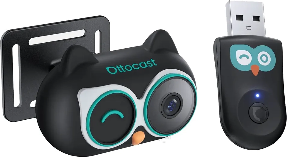 ottocast cabin care owl trådløs carplay-adapter for overvåking - svart