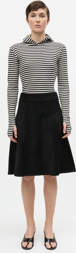 Mads Nørgaard - Copenhagen 2x2 Cotton Stripe Tutti Hood Kvinde Sort/hvid Toppe Str XS - hos Magasin