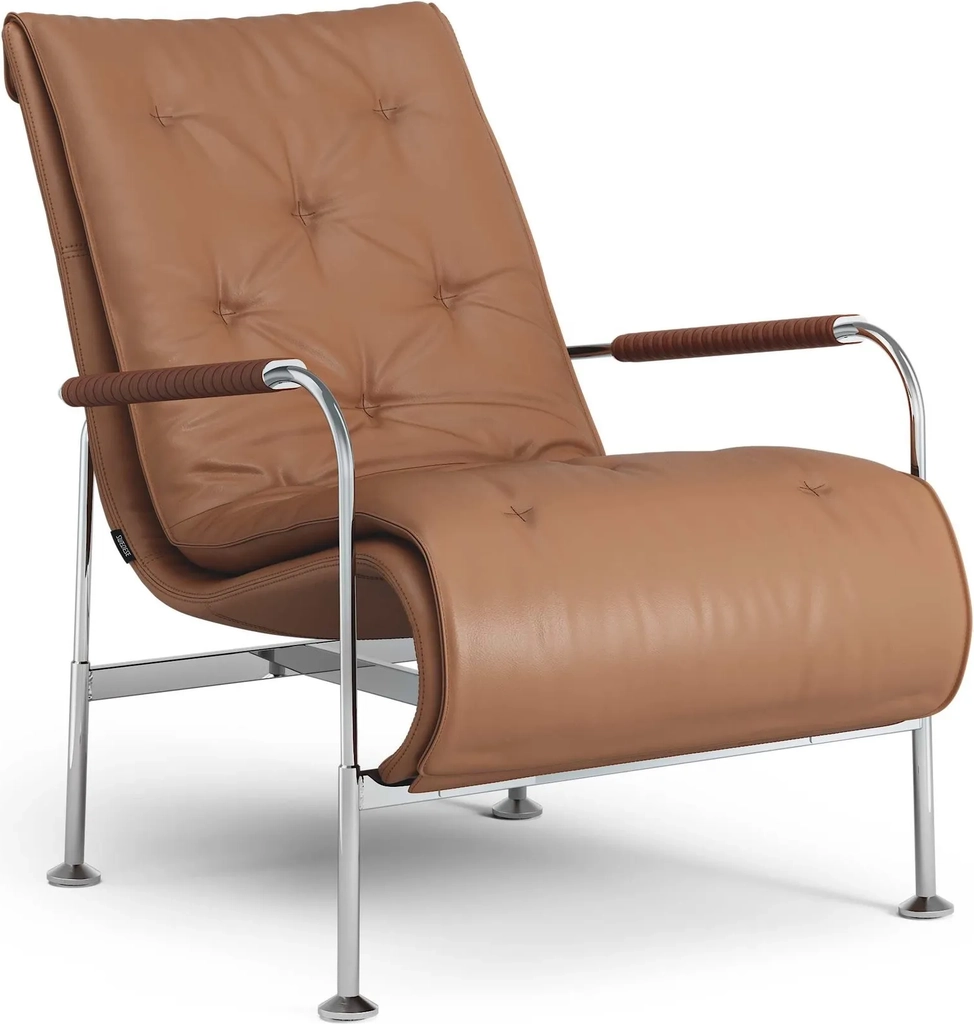 swedese serpentine lænestol krom/elmo soft 33007/cognac 8632