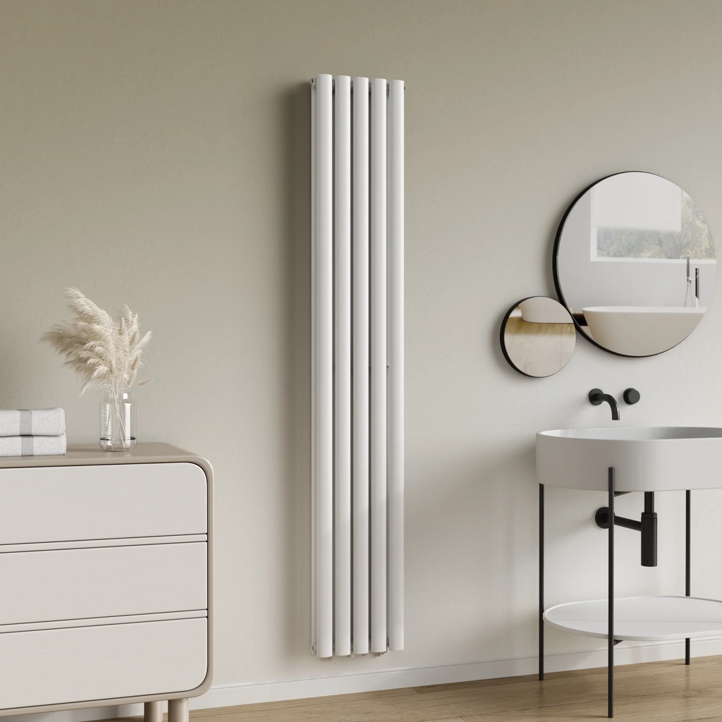 design rørformet radiator nore hvid 180x30cm dobbeltlag 1122w [neu.haus]
