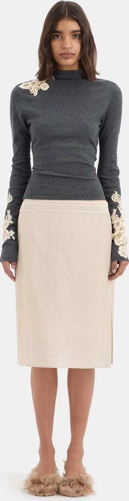 Saeli Long Sleeve Top-Grey Marle / 0P