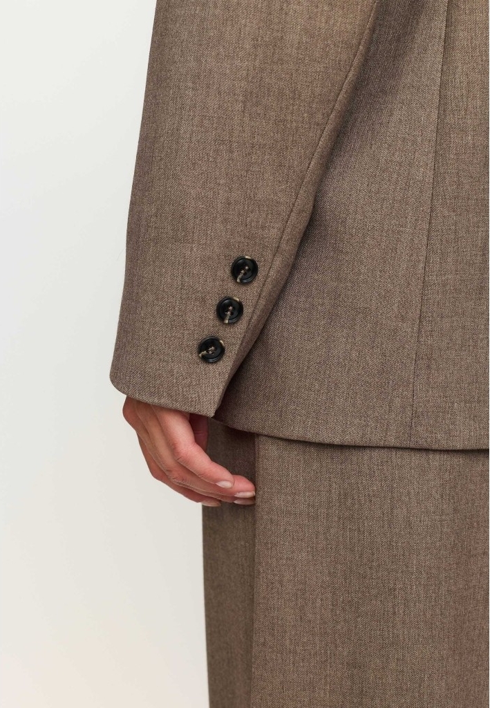 Soft Rebels Sraubree Blazer Kvinde Silver Mink Melange Blazere Str XS - hos Magasin
