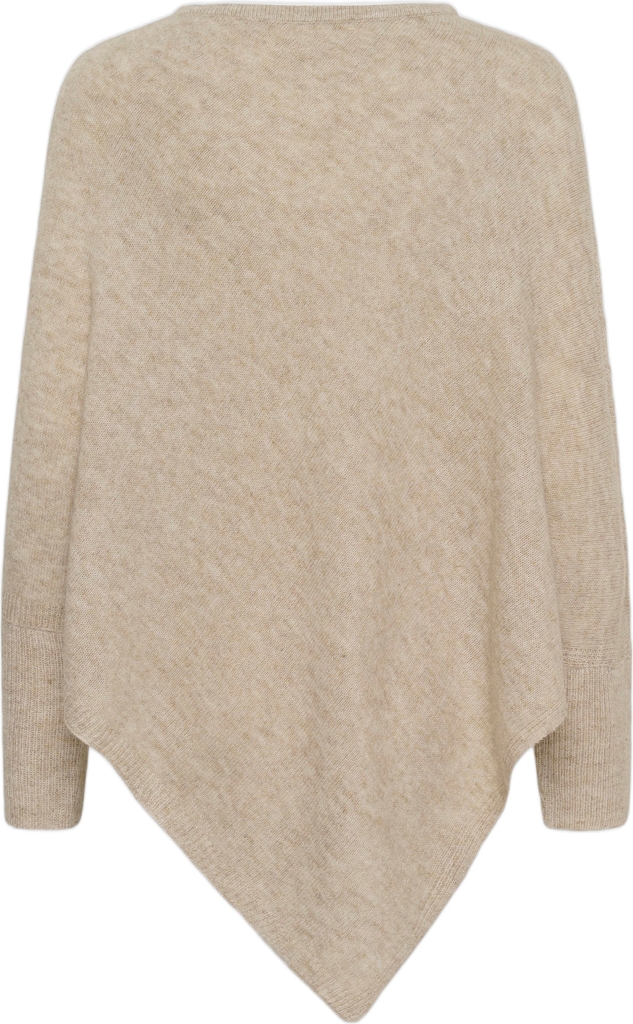 Cream Crelsie Knit Poncho Kvinde Light Brown Lentil Melange Ponchoer Str ONE - hos Magasin