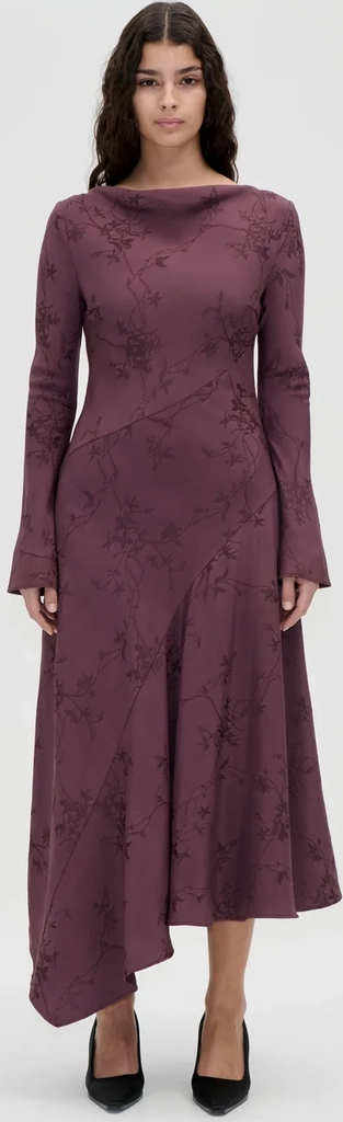 Stine Goya Long Sleeve Scoop Back Dress - Bordeaux
