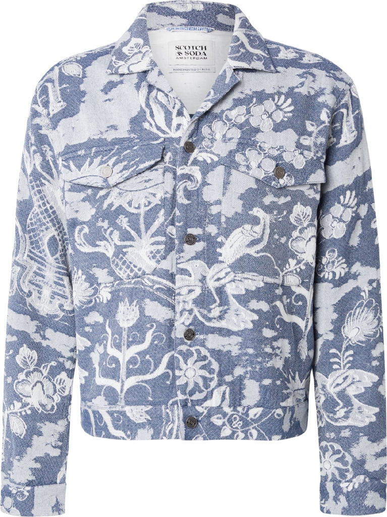 Scotch & Soda Delfts Jacquard Trucker Jacket Blue