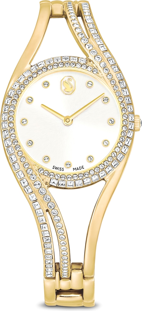 Swarovski Hyperbola Bangle Uhr Metallarmband Goldfarben